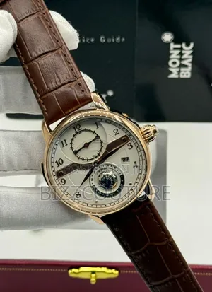 Original Mont Blanc Brown Genuine Leather Strap, Quartz Watch