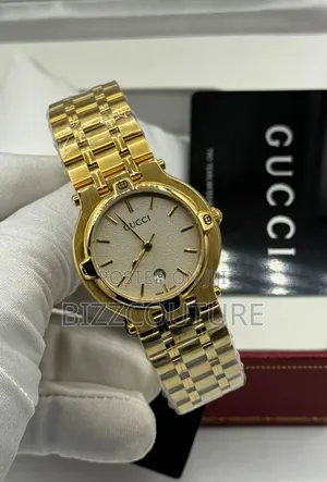 Original Gucci Gold Stainless Steel Strap, Calendar Watch