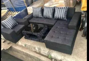 L Shaped Fabric Sofa With Center Table It's Available