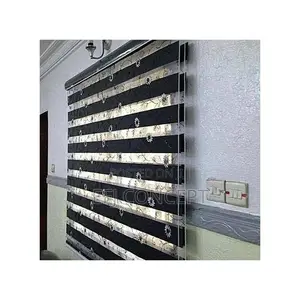 Day And Night Window Blind - Lovely Black Background Floral Design