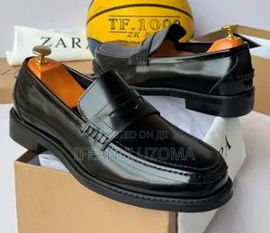 Zara, and Ferragamo Black Leather Shoe