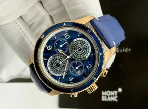 Original Mont Blanc Blue Genuine Leather Strap, Quartz Watch