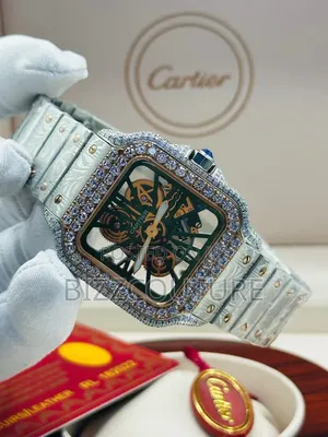 High Quality Cartier, Iced Silver Stainless Steel, Mechanical Watch
