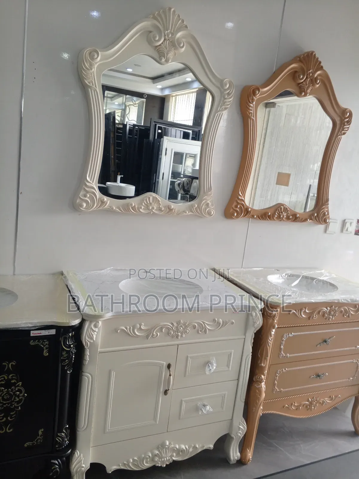 Executive White Cabinet With Mirror