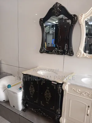 Luxury Black Cabinet With Mirror