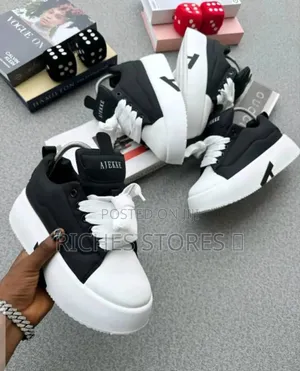 Superior High Platform Fashion Sneakers White X Black