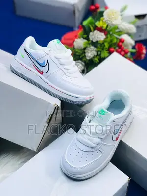 Original Nike Air Force 1 Swoosh & Crayon Sneakers For Kids