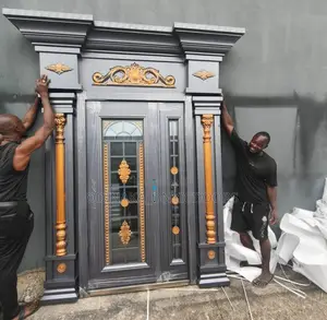 7ft by 4ft Golden Royal-Turkey Tampered Glass Copper Door With Ark