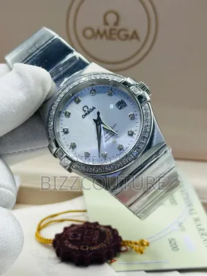Original Omega Silver Stainless Steel Calendar Quartz Watch