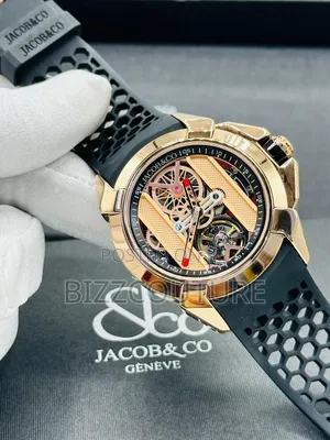 Original Jacob and Co Black Rubber Strap, Mechanical Watch