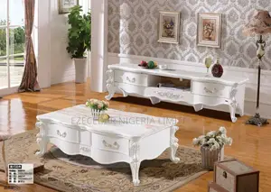 Set of Royal Mable Top Center Table With Tv Stand 1.4m