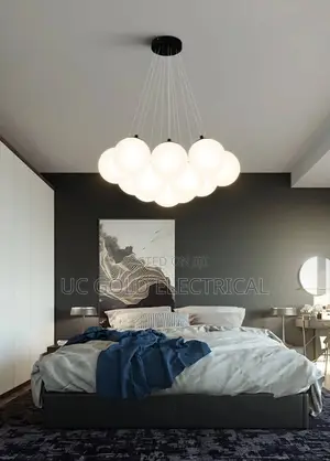 Modern Led Chandeliers Milk White Glass Ball Pendant Lamps Living Room