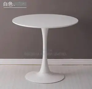 Round Marble Top Table in White