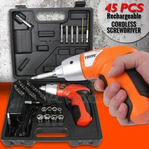 45pcs Full Tool Kit  With Electric Screwdriver, 4.2v Cordless Drill