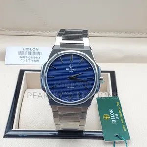 Hislon Blue Face Silver Chain Watch