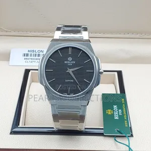 Hislon Black Face Chain Silver Watch