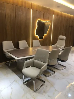 Set of Office Conference Table / Executive Leather Conference Chairs