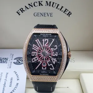 Black Leather Franck Muller Diamond Watch