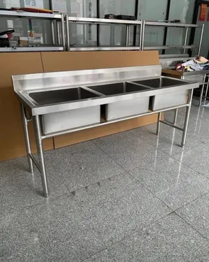 Industrial 3 Basin Commercial Sinks Also Comes With Tap