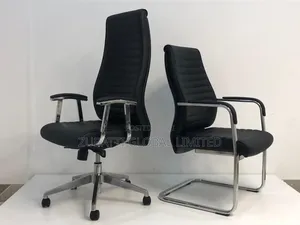 Office Executive Swivel Chair / Black Leather Chair