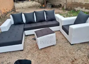 L Shaped Fabric Sofa With Single One It's Available With Ottoman
