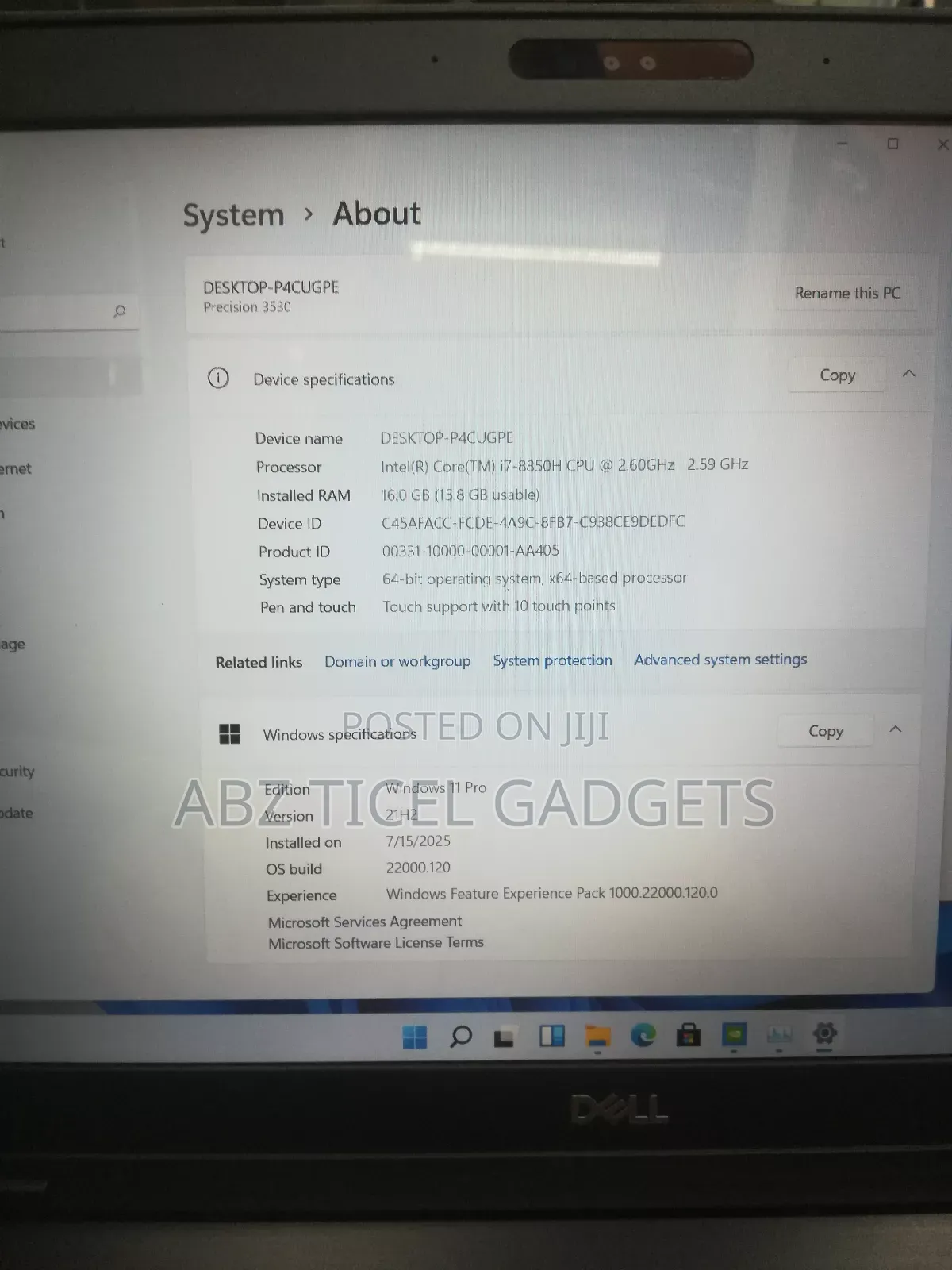 Laptop Dell Precision 3530 16GB Intel Core I7 SSD 1T