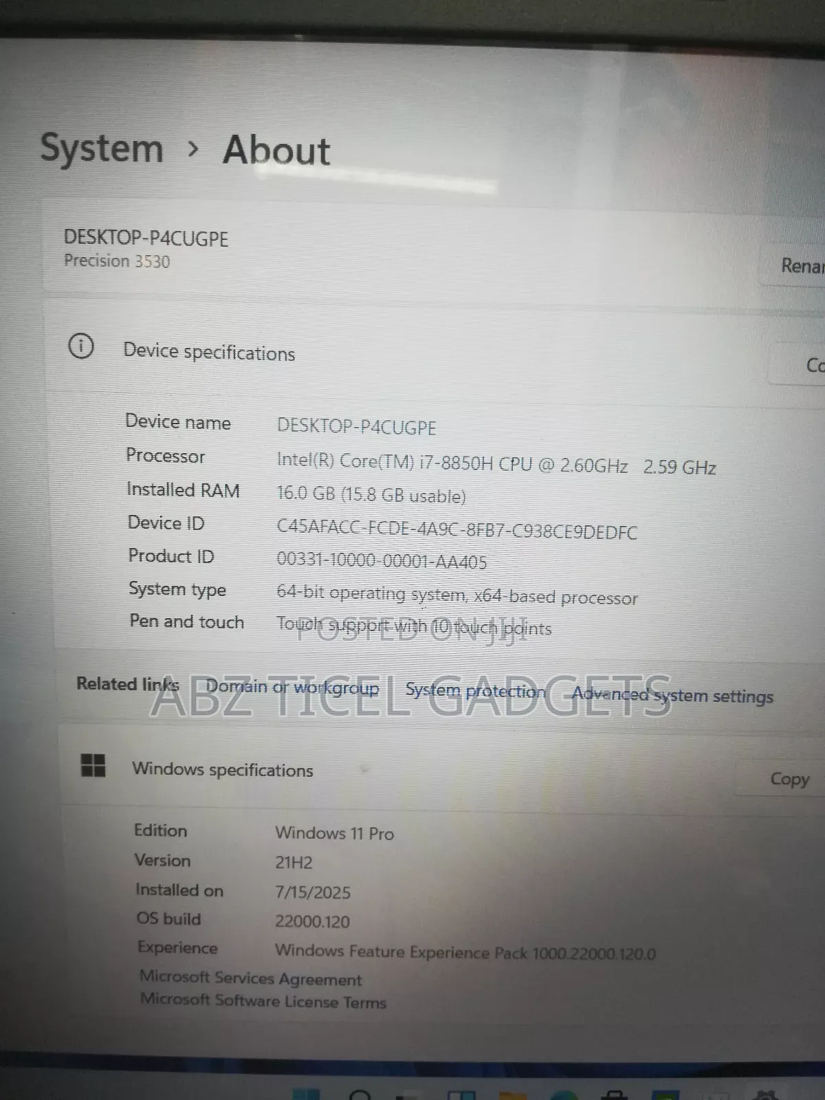 Laptop Dell Precision 3530 16GB Intel Core I7 SSD 1T