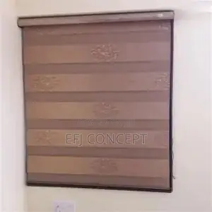 Day And Night Window Blind - Brown Color With Design Pattern