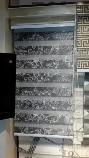 Day And Night Window Blind - Lovely Silver With Floral Pattern