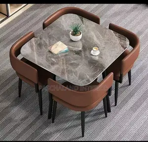 Exotic Marble Top Dining Set by 4 Seaters