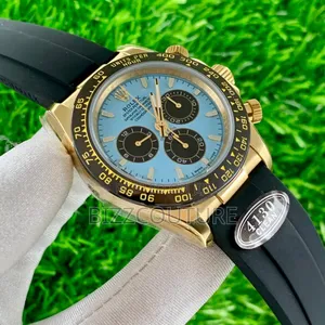 Original Rolex Black Rubber Strap Chronograph Quartz Watch