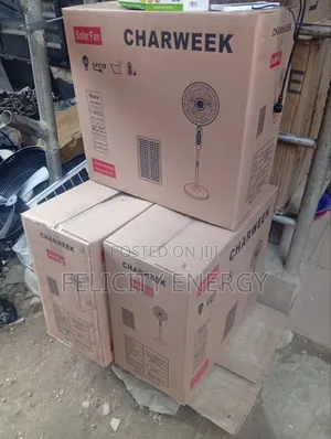 Charweek Rechargeable Solar Fan With Solar Panel Inbuilt Bathery