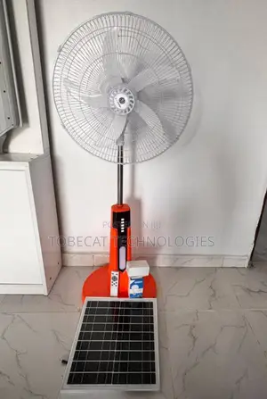18-Inch Rechargeable Solar Ac Dc Standing Fan With a Solar Panel.