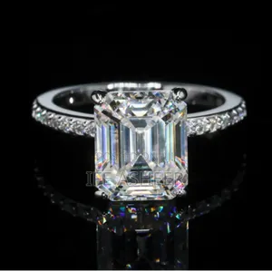 For Her Mossanite Diamond Stone Silver Proposal Ring Bm1