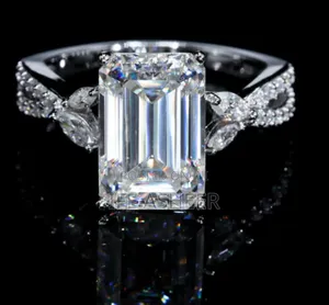Her Mossanite Diamond Stone Silver Ring Bm2