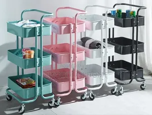 Multipurpose Utility Storage Rack Trolley 3 Tiers