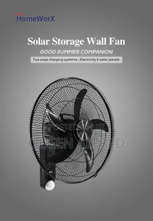 Homeworx 18inches Solar Rechargeable Wall Fan