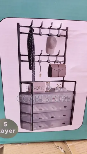 5 Layers Hat and Shoe Rack With Cover