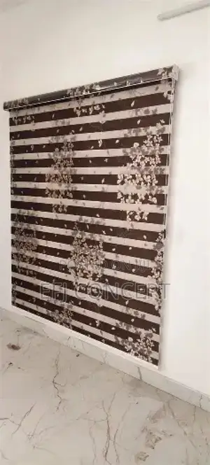 Day And Night Window Blind - Lovely Attractive Brown Floral Design