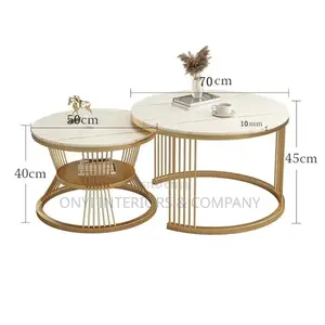 Elegant Extendable Marble Coffee Table With Storage Under