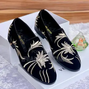 Versace Black Suede Luxury Designs Shoe