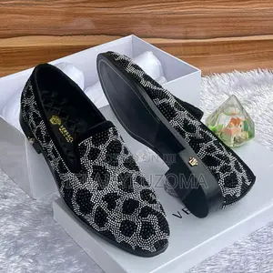 Luxury Black and Silver Stones Designer Shoe