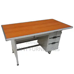 Modern Metal Computer Desk Imported Design With 3 Silent-Glide Drawers