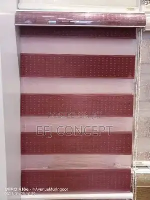 Day And Night Window Blind - Lovely Light Red With Dots Design