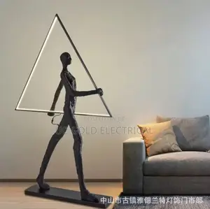 Abstract Humanoid Art Sculpture Floor Lamp Sales Department Lobby