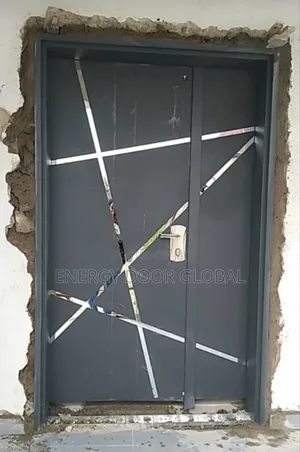 Multi-Silverline 2100mm by 1200mm Gray Isreali Exterior Steel Door