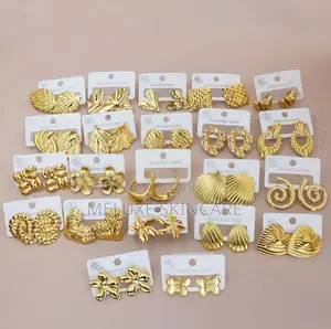 Random Styles,304 Stainlesssteel Golden Pattern Earrings