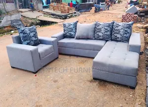Well Designed Gray Color L Shape Sofas