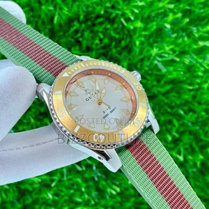 Original Gucci Faux Leather Two-Tone Strap, Quartz Watch