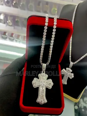 Iced Out Zirconia Cross Silver Necklace